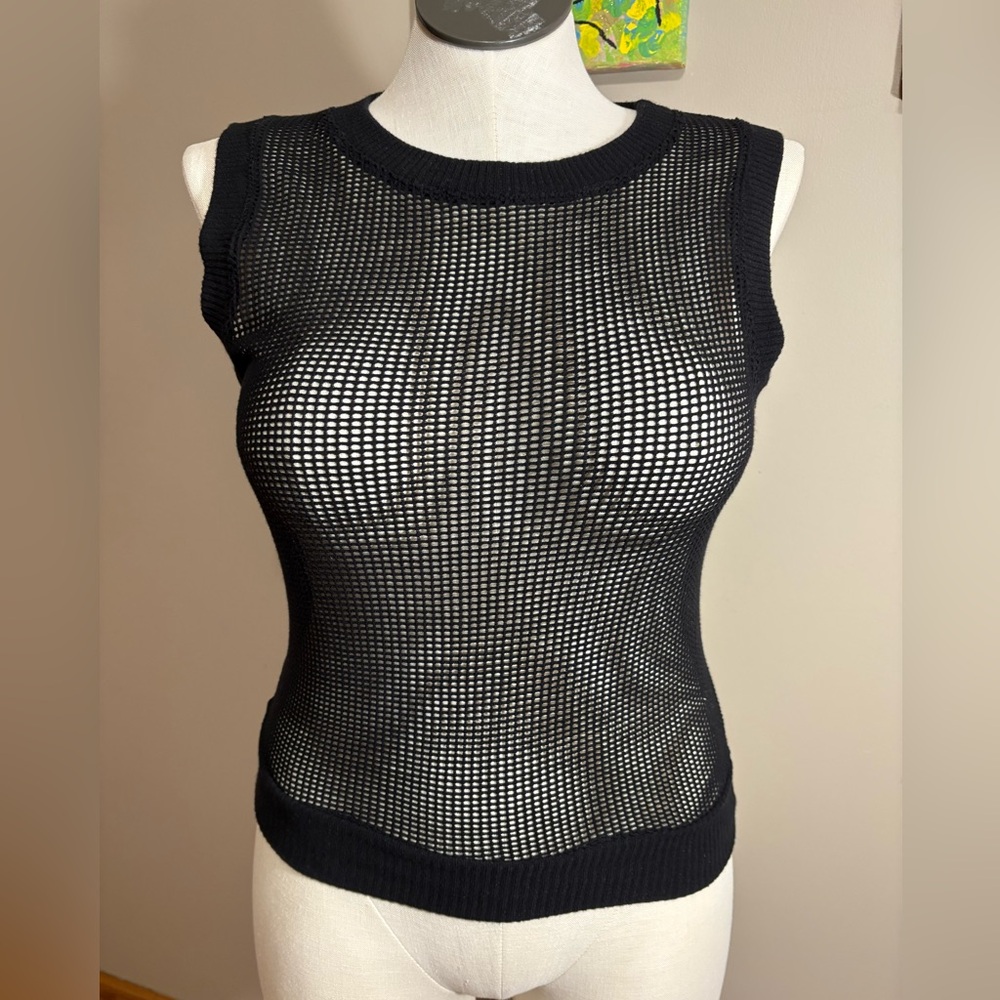 Project Social T Black Mesh Tank Top